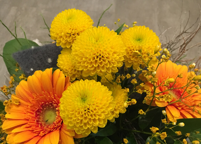 Blumenstrauss zum Jubiläum für langjährige Mitglieder der WG Neues Leben